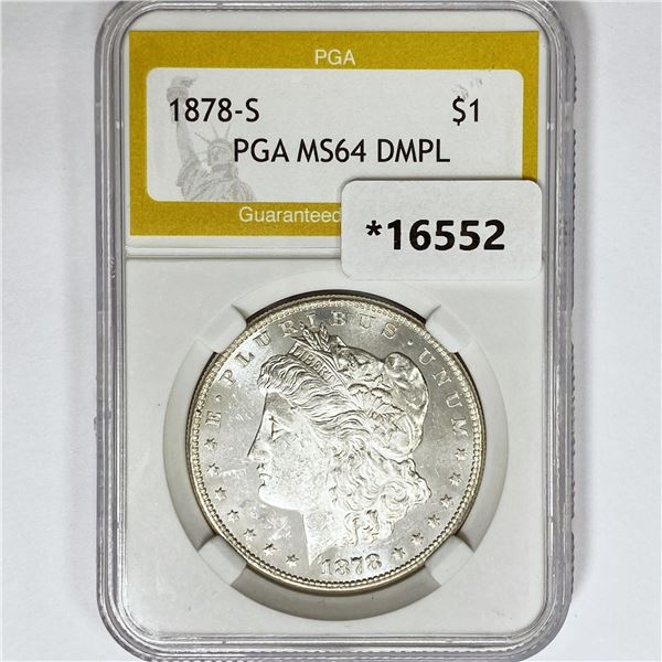 1878-S Morgan Silver Dollar PGA MS64 DMPL