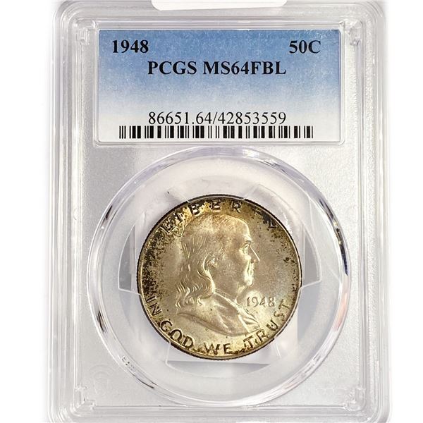 1948 Franklin Half Dollar PCGS MS64 FBL