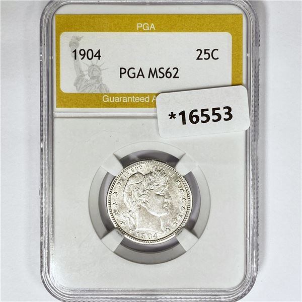 1904 Barber Quarter PGA MS62