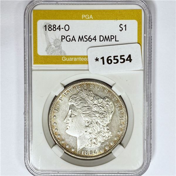 1884-O Morgan Silver Dollar PGA MS64 DMPL