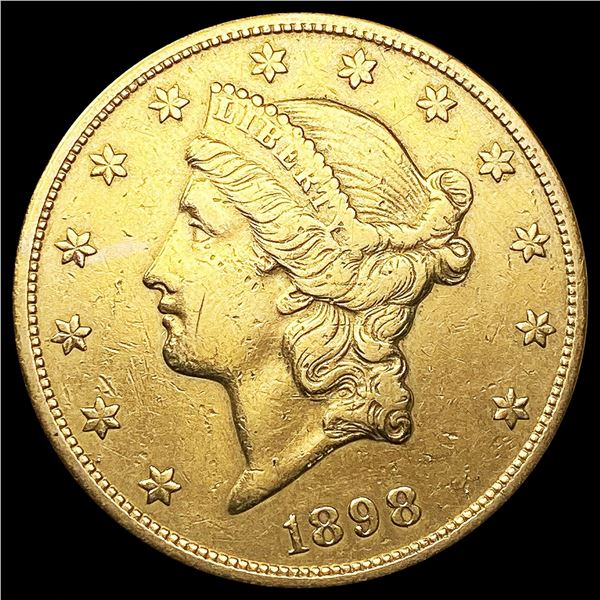 1898-S $20 Gold Double Eagle CLOSELY UNCIRCULATED