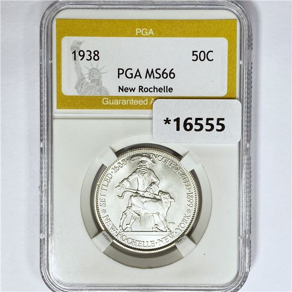 1938 New Rochelle Half Dollar PGA MS66