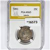 Image 1 : 1893 Isabella Silver Quarter PGA MS65