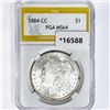 Image 1 : 1884-CC Morgan Silver Dollar PGA MS64
