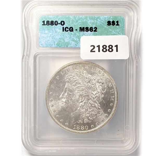 1880-O Morgan Silver Dollar ICG MS62