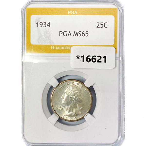 1934 Washington Silver Quarter PGA MS65