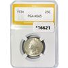 Image 1 : 1934 Washington Silver Quarter PGA MS65