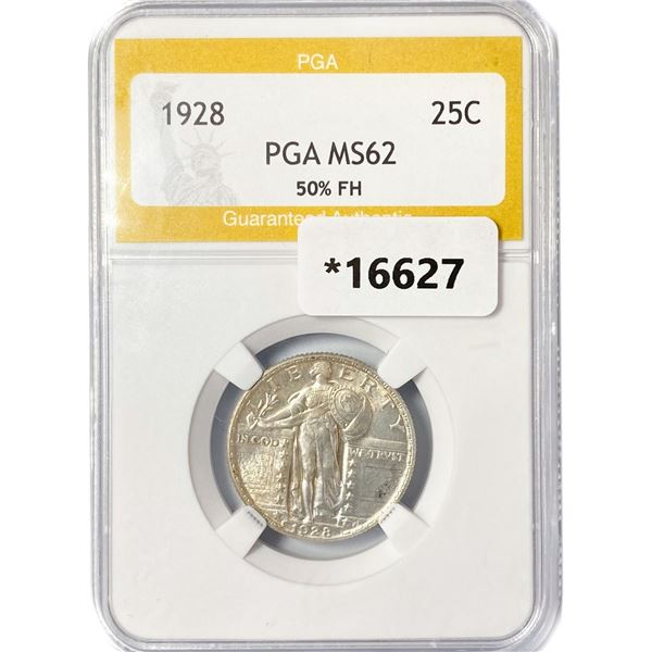 1928 Standing Liberty Quarter PGA MS62 50% FH