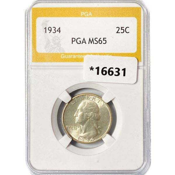 1934 Washington Silver Quarter PGA MS65