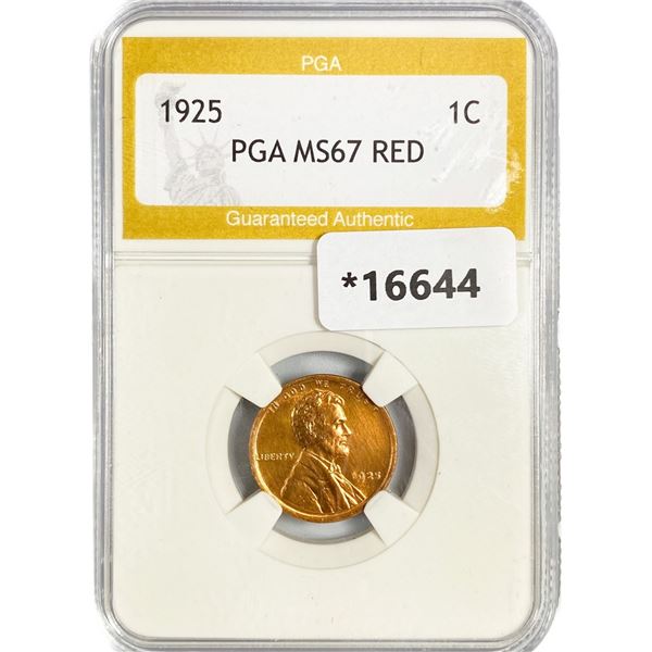 1925 Wheat Cent PGA MS67 RED