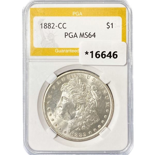 1882-CC Morgan Silver Dollar PGA MS64