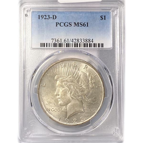 1923-D Silver Peace Dollar PCGS MS61