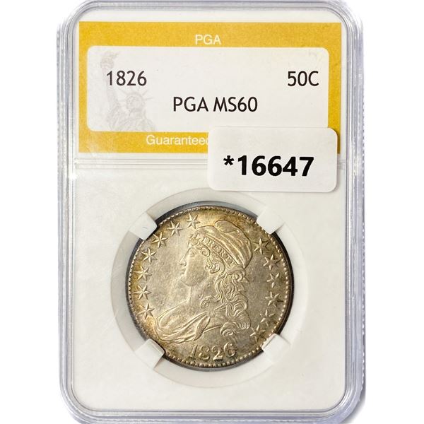 1826 Capped Bust Half Dollar PGA MS60