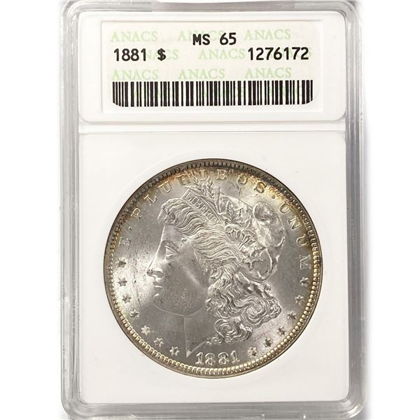 1881 Morgan Silver Dollar ANACS MS65