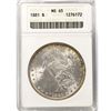 Image 1 : 1881 Morgan Silver Dollar ANACS MS65