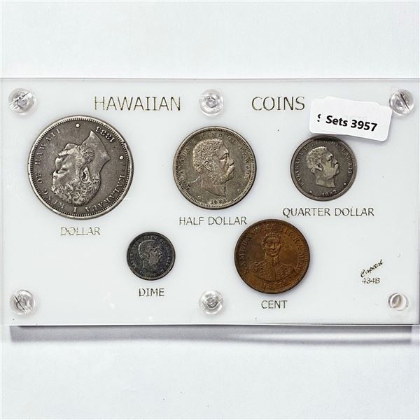 1883 Hawaiian Coin Set (5 Coins)