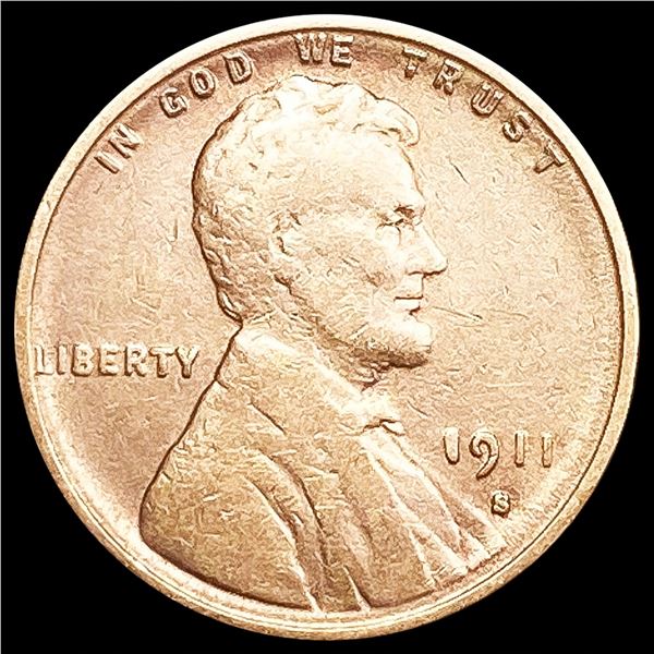 1911-S Wheat Cent LIGHTLY CIRCULATED