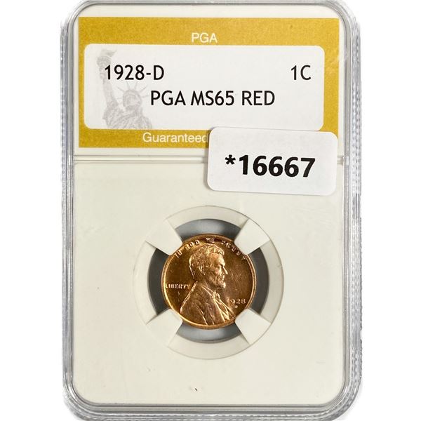 1928-D Wheat Cent PGA MS65 RED