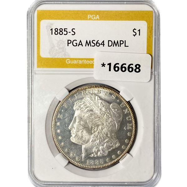 1885-S Morgan Silver Dollar PGA MS64 DMPL