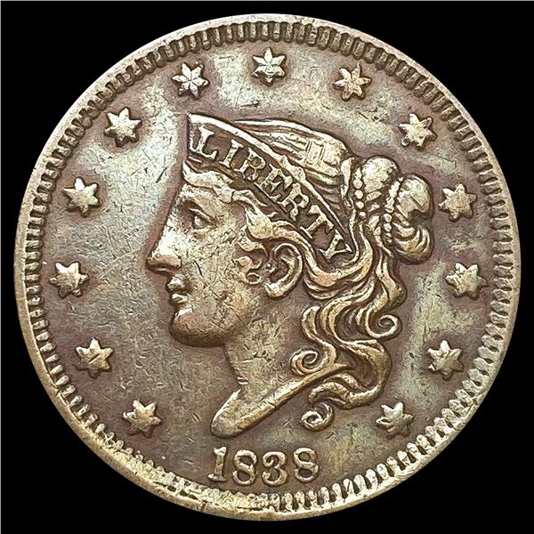 1838 Large Cent ABOUT UNCIRCULATED