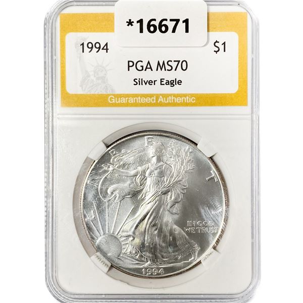 1994 American Silver Eagle PGA MS70