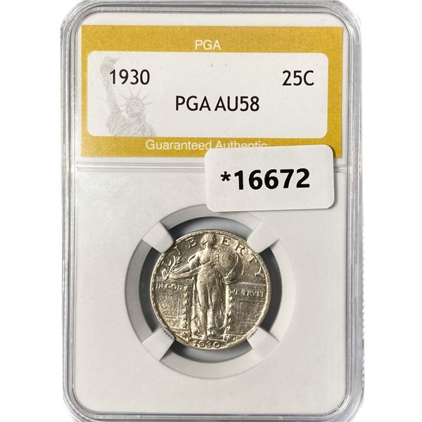 1930 Standing Liberty Quarter PGA AU58