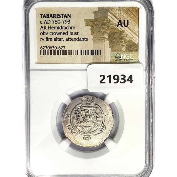 AD 780-793 Tabaristan AR Hemidrachm NGC AU