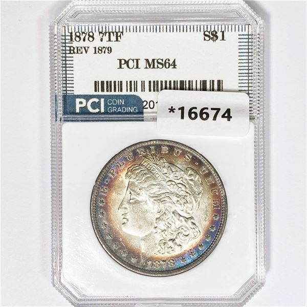 1878 7TF Morgan Silver Dollar PCI MS64 Rev 79