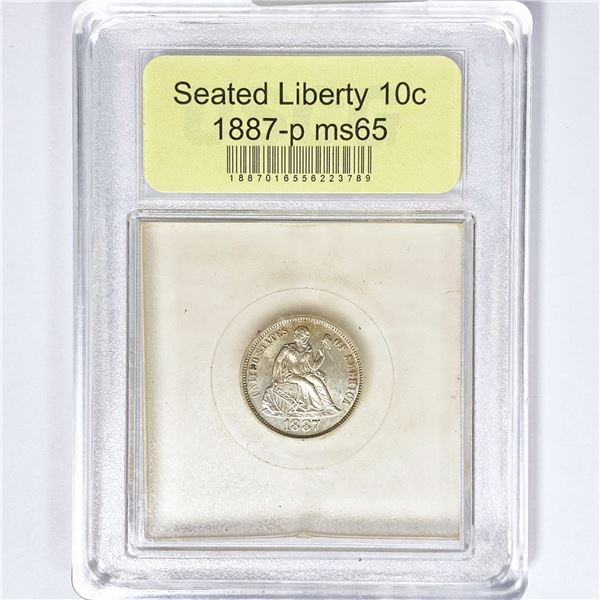 1887-P Seated Liberty Dime USCG MS65