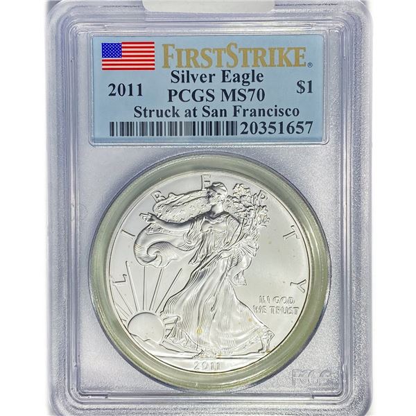 2011-S American Silver Eagle PCGS MS70