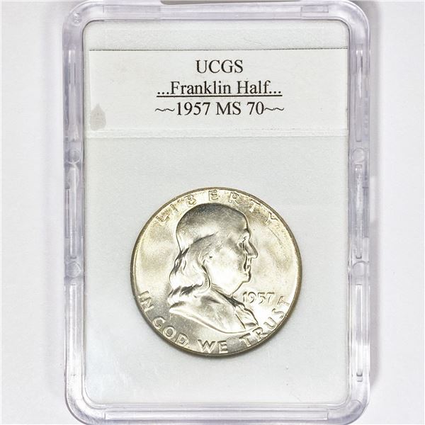 1957 Franklin Half Dollar UCGS MS70