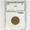 Image 1 : 1867 Two Cent Piece PCI EF45