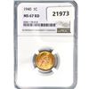 Image 1 : 1940 Wheat Cent NGC MS67 RD