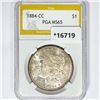 Image 1 : 1884-CC Morgan Silver Dollar PGA MS65