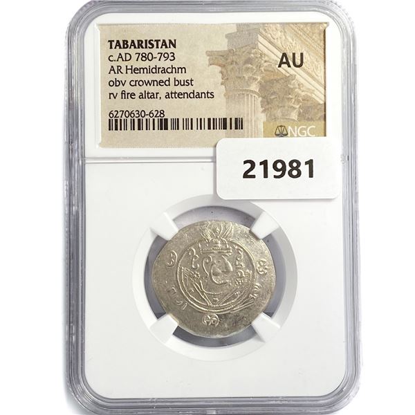 AD 780-793 Tabaristan AR Hemidrachm NGC AU