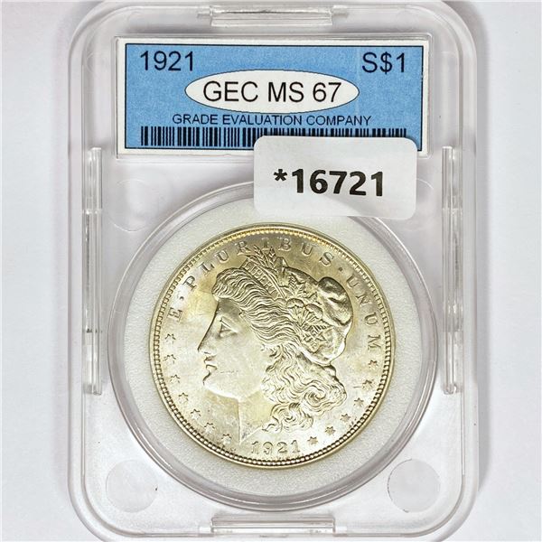 1921 Morgan Silver Dollar GEC MS67