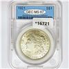 Image 1 : 1921 Morgan Silver Dollar GEC MS67