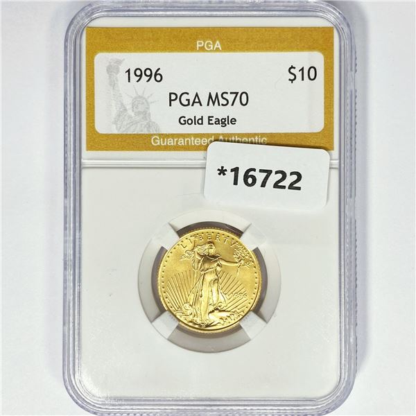 1996 $10 1/4oz American Gold Eagle PGA MS70