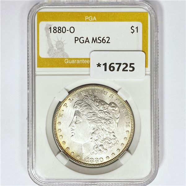 1880-O Morgan Silver Dollar PGA MS62