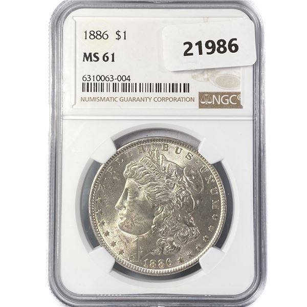 1886 Morgan Silver Dollar NGC MS61