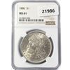 Image 1 : 1886 Morgan Silver Dollar NGC MS61