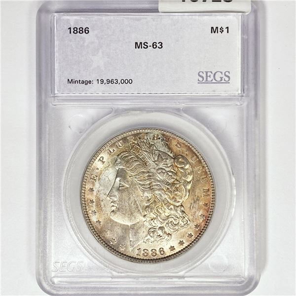 1886 Morgan Silver Dollar SEGS MS63