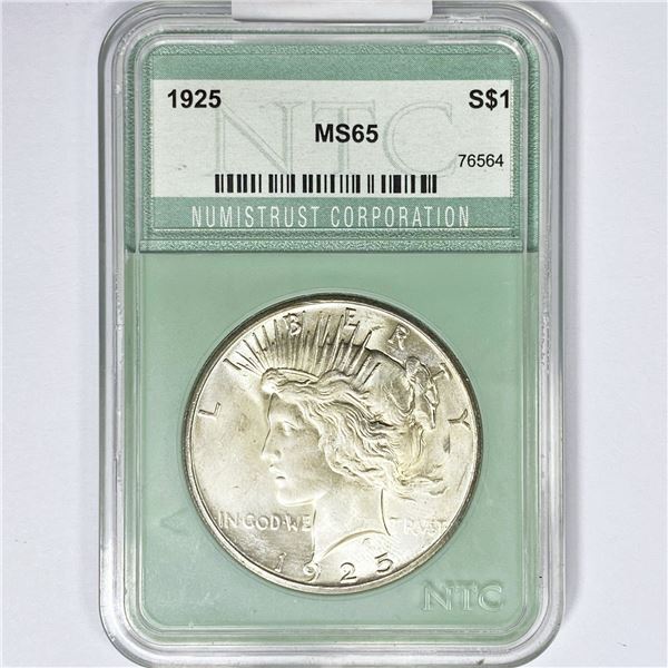 1925 Silver Peace Dollar NTC MS65