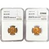 Image 1 : 1957-D Set (2) Wheat Cent NGC MS66 RD