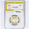 Image 1 : 1934 Washington Silver Quarter PGA MS65