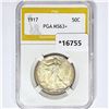 Image 1 : 1917 Walking Liberty Half Dollar PGA MS63+