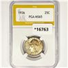 Image 1 : 1936 Washington Silver Quarter PGA MS65