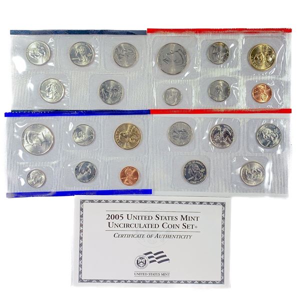2005 P & D US Mint Coin Set (22 Coins) UNC