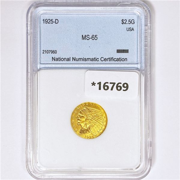 1925-D $2.50 Gold Quarter Eagle NNC MS65