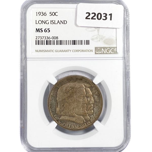 1936 Long Island Half Dollar NGC MS65